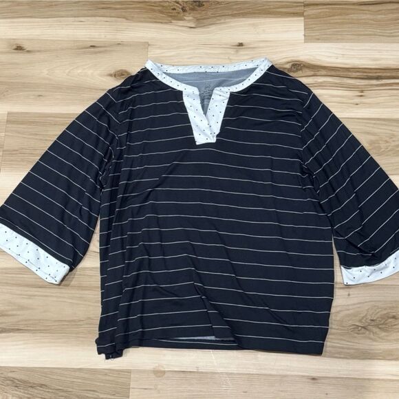 Flora Nikrooz Blue White Stripes Top Women’s XL - Picture 1 of 2